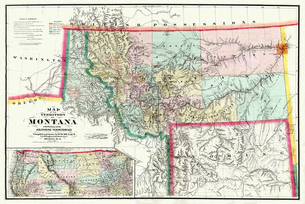 Montana Territory - Delacy 1872 art print by Delacy for $57.95 CAD