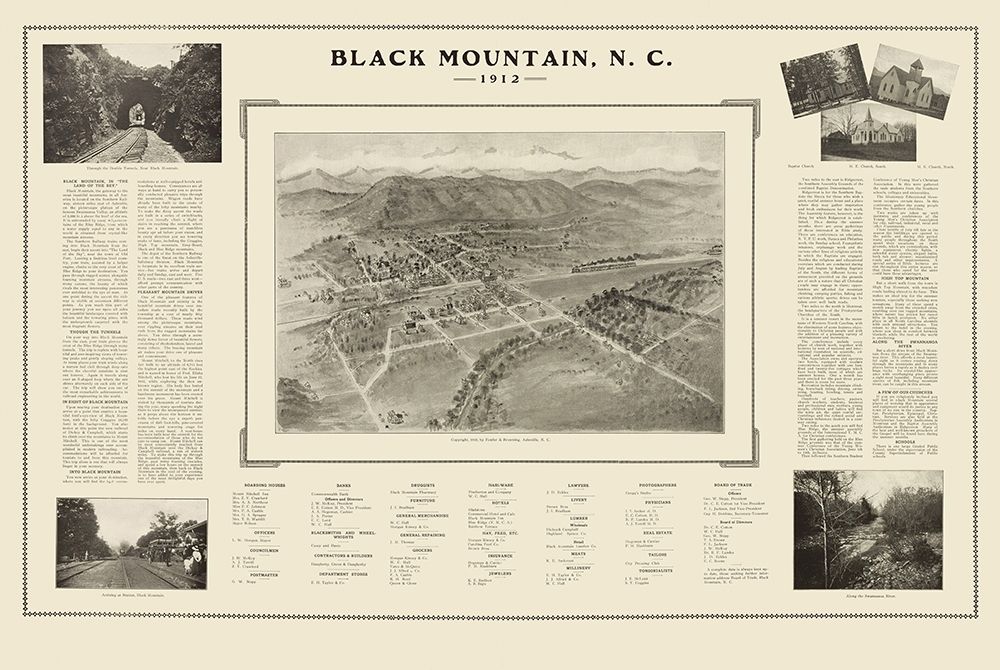 Black Mountain North Carolina - Fowler 1912 art print by Fowler for $57.95 CAD