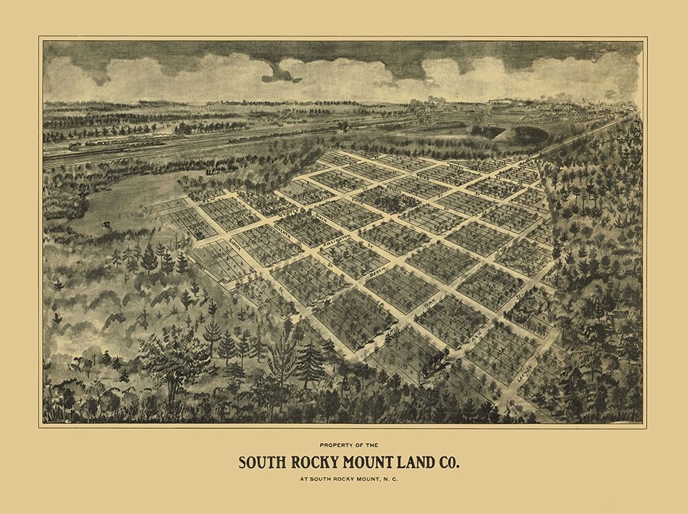 Rocky Mount South North Carolina - Fowler 1907 art print by Fowler for $57.95 CAD