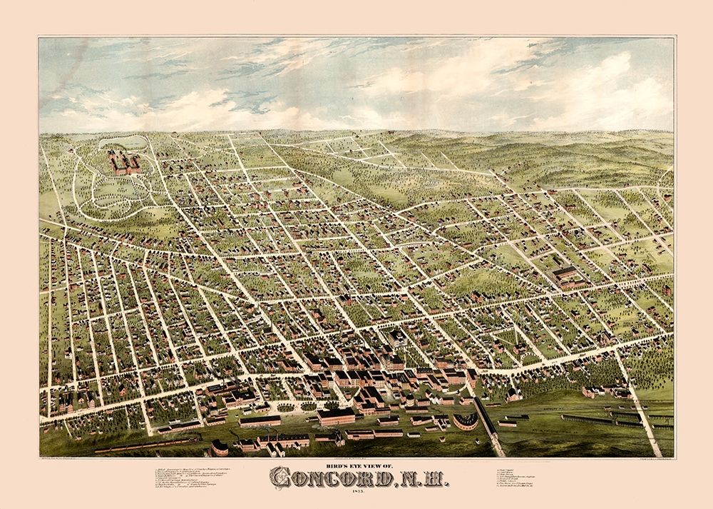 Concord New Hampshire -1875 art print by Unknown for $57.95 CAD