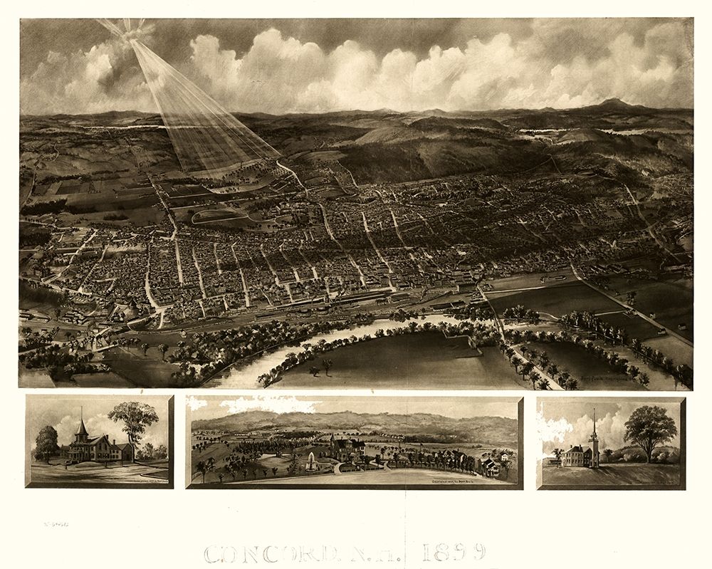 Concord New Hampshire - Poole 1899  art print by Poole for $57.95 CAD