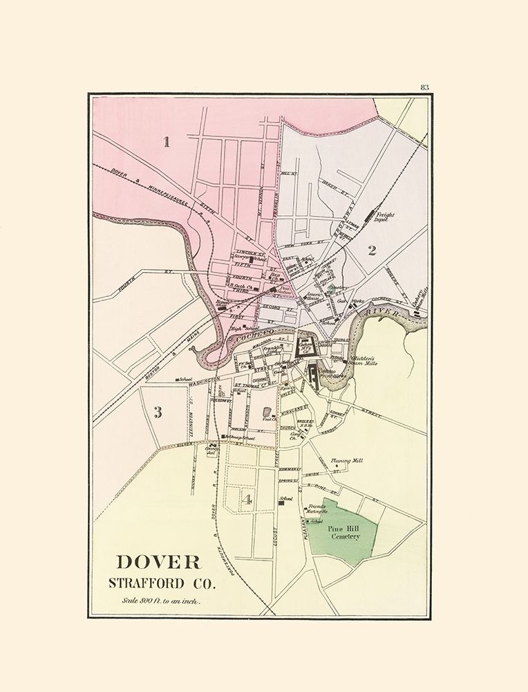 Dover New Hampshire - Hitchcock 1877 art print by Hitchcock for $57.95 CAD