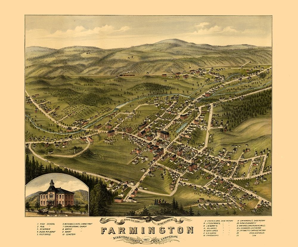 Farmington New Hampshire -1877 art print by Unknown for $57.95 CAD