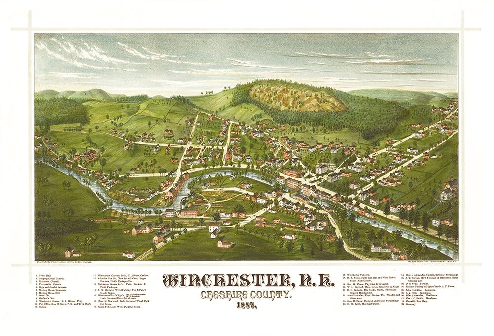 Winchester New Hampshire - Norris 1887  art print by Norris for $57.95 CAD