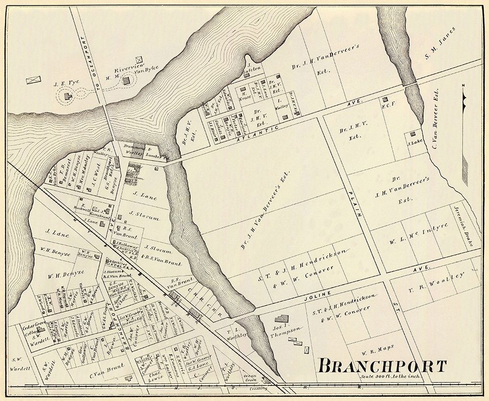 Branchport New Jersey Landowner - Woolman 1878 art print by Woolman for $57.95 CAD