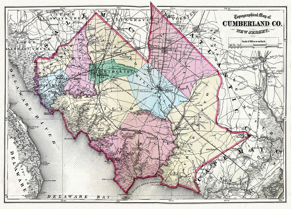 Cumberland New Jersey - Beers 1872 art print by Beers for $57.95 CAD