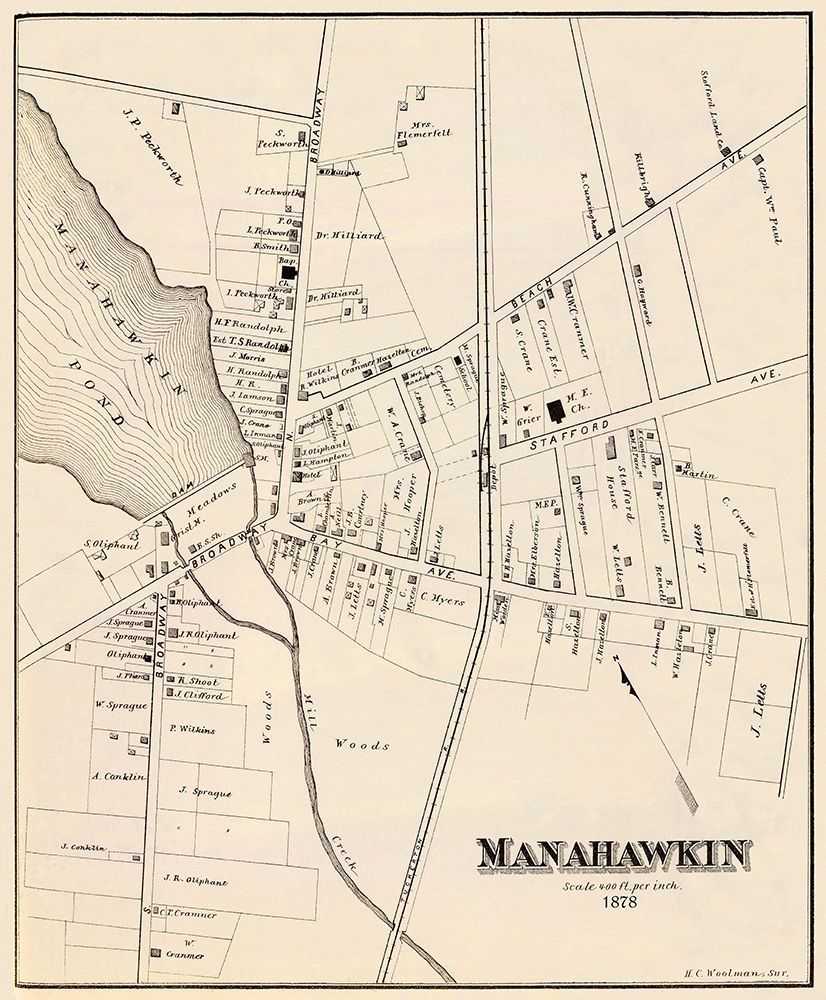 Manahawkin New Jersey Landowner - Woolman 1878 art print by Woolman for $57.95 CAD