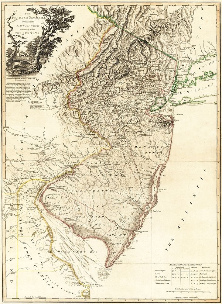 New Jersey - Faden 1778  art print by Faden for $57.95 CAD