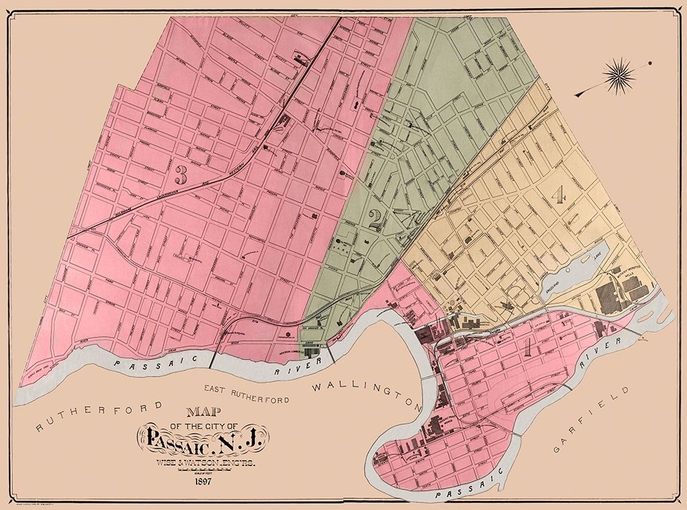 Passaic New Jersey - Wise 1897 art print by Wise for $57.95 CAD
