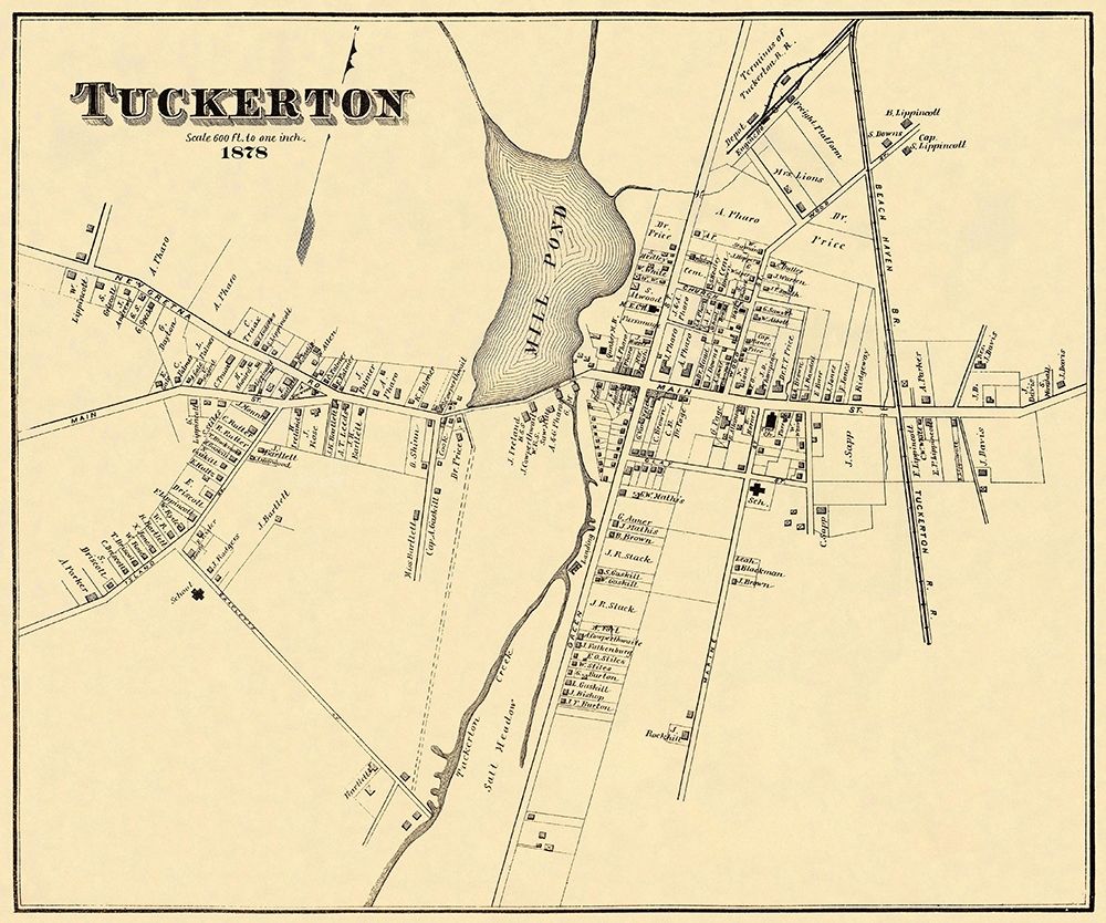 Tuckerton New Jersey Landowner - Woolman 1878 art print by Woolman for $57.95 CAD