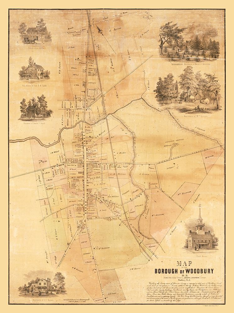 Woodbury New Jersey - Pierson 1854  art print by Pierson for $57.95 CAD