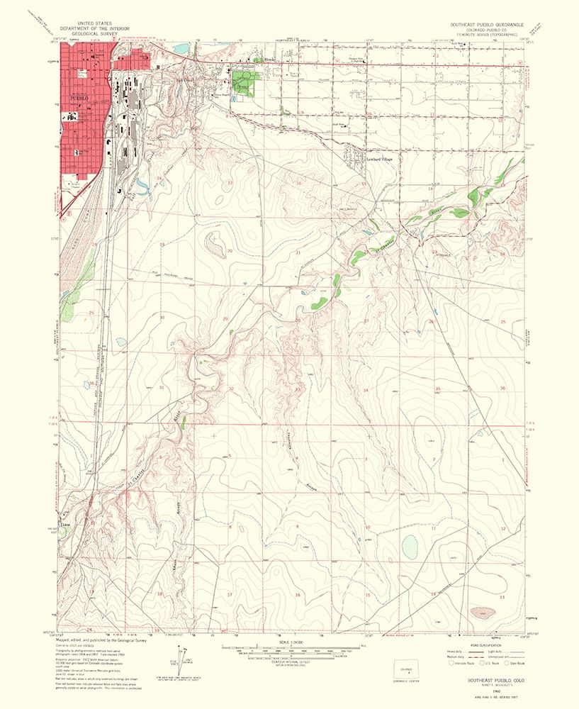 East Pueblo Southeast Colorado Quad - USGS 1960 art print by USGS for $57.95 CAD