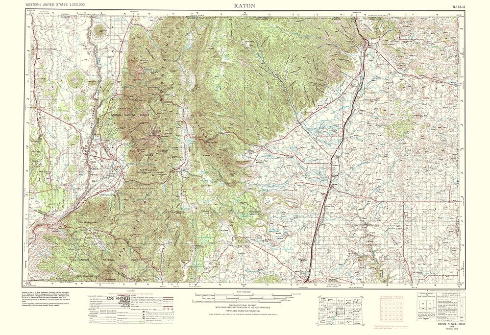 Raton Colorado New Mexico Sheet - USGS 1977 art print by USGS for $57.95 CAD