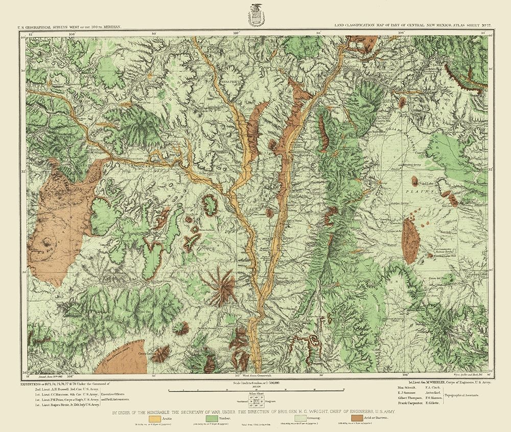 Central New Mexico Land Classification Sheet art print by US Army for $63.95 CAD