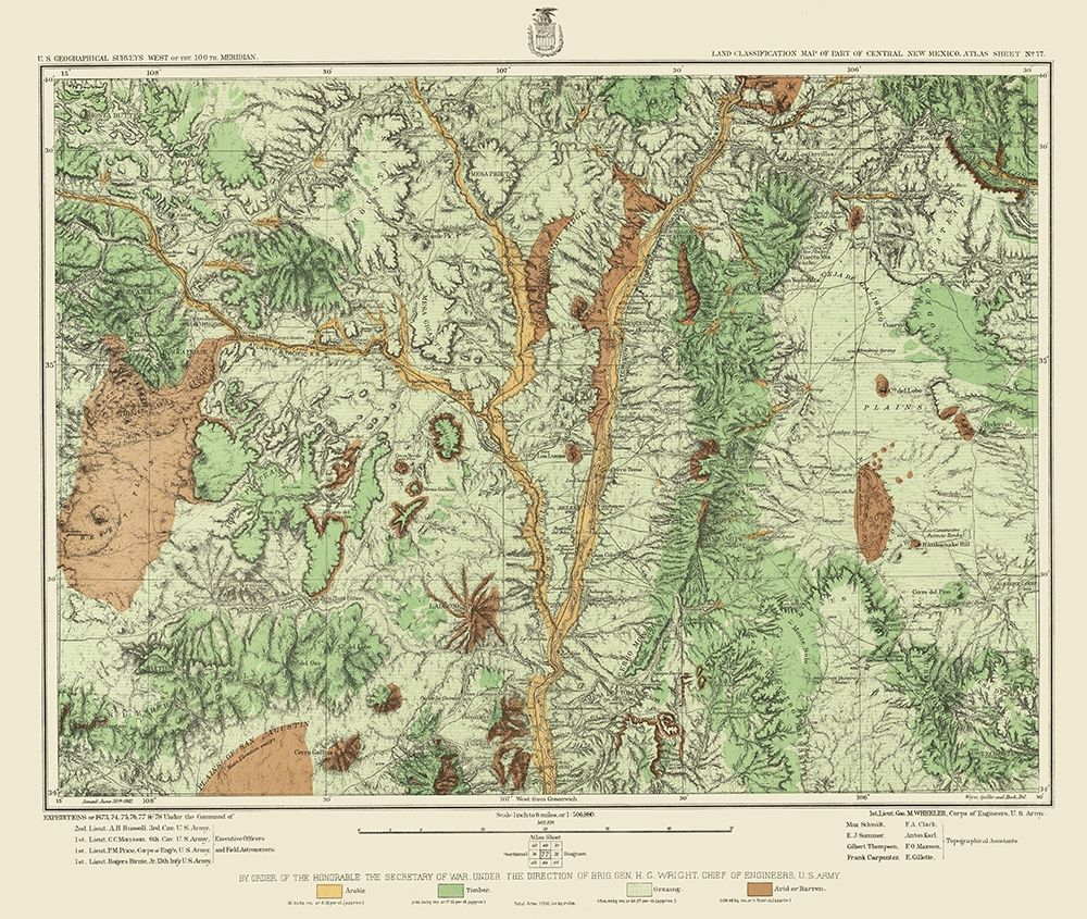 Central New Mexico Land Classification Sheet art print by US Army for $57.95 CAD