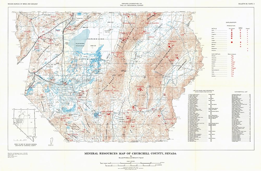 Churchill County Mineral Resources NV art print by Willden for $57.95 CAD