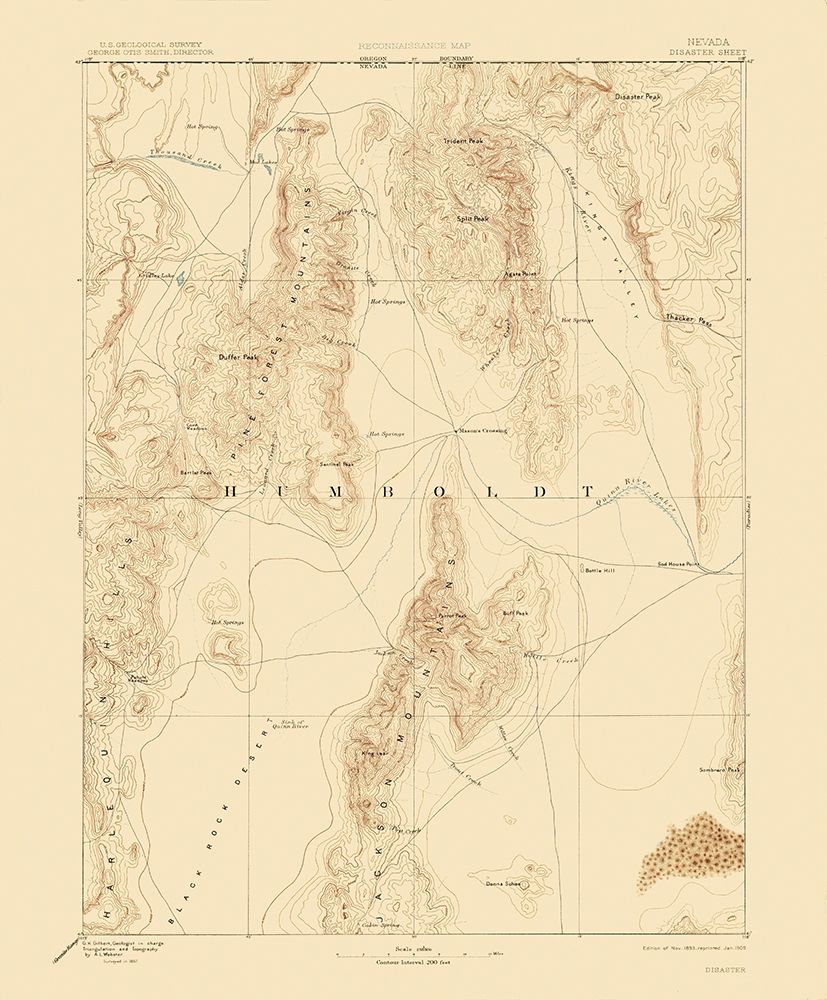 Disaster Nevada Sheet - USGS 1893 art print by USGS for $57.95 CAD