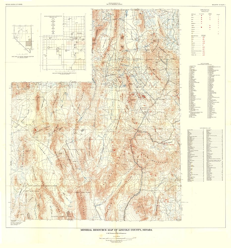 Lincoln County Minerals Nevada Mines - Tschanz art print by Tschanz for $57.95 CAD