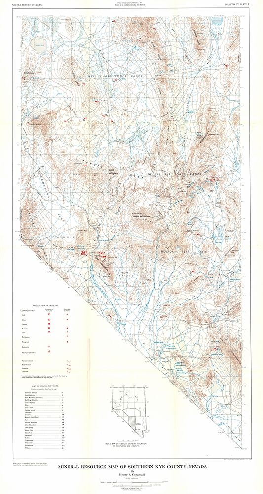 Southern Nye County Minerals NV Mines art print by Cornwall for $57.95 CAD