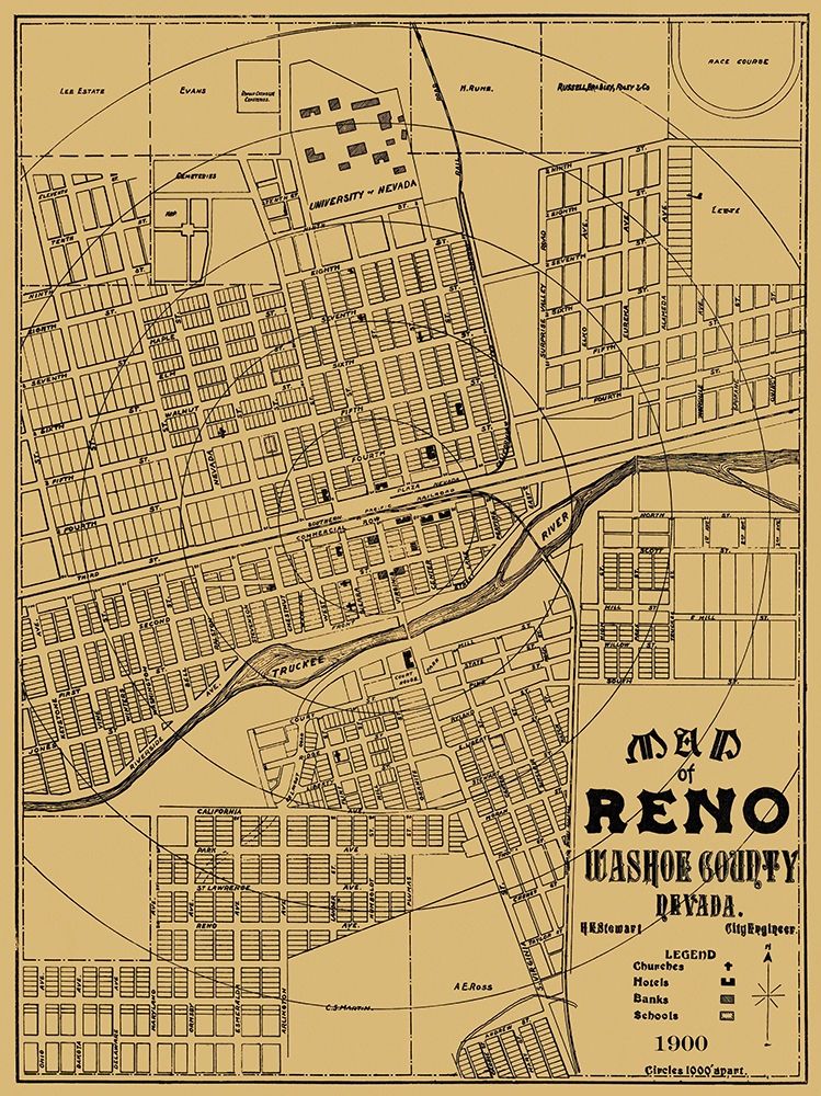 Reno Nevada Landowner - Stewart 1900 art print by Stewart for $57.95 CAD