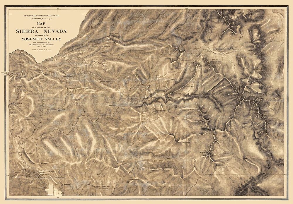 Part of Sierra Nevada California - Whitney 1867 art print by Whitney for $57.95 CAD