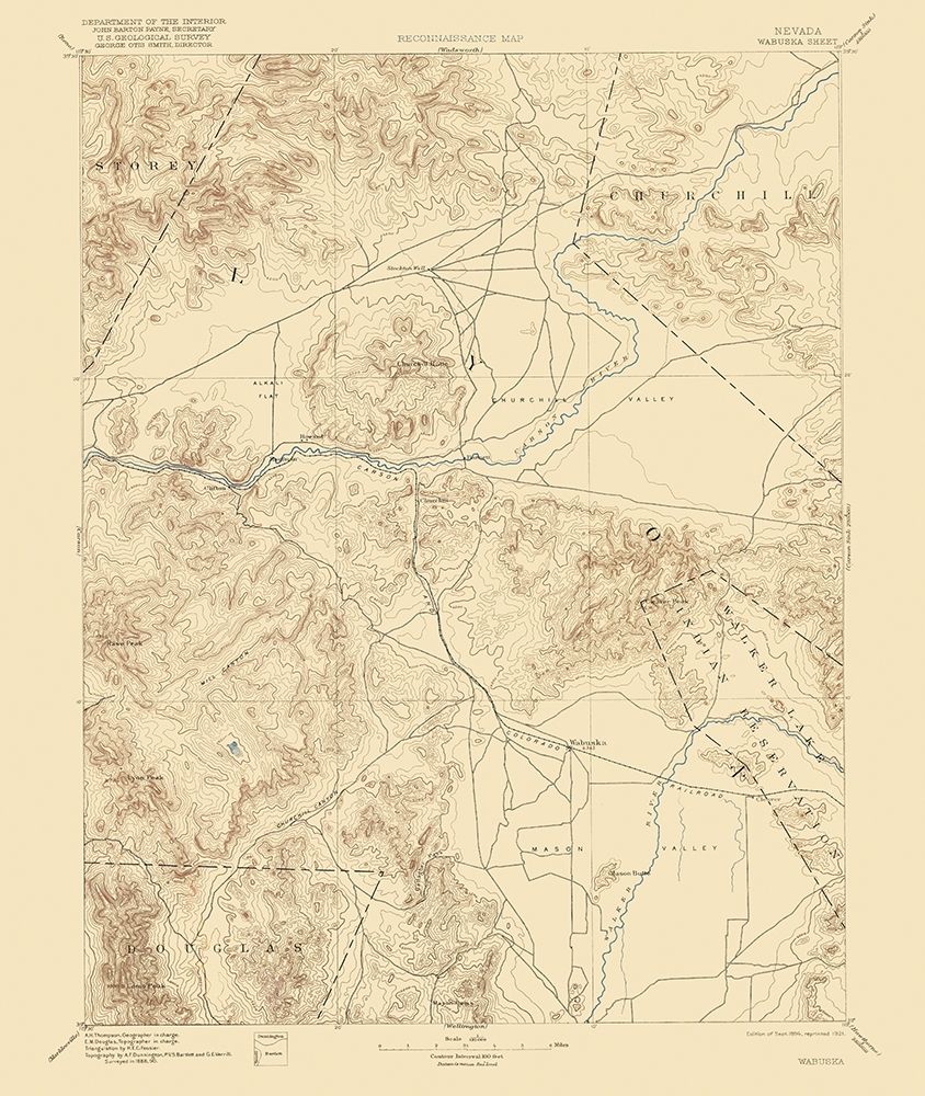 Wabuska Nevada Sheet - USGS 1894 art print by USGS for $57.95 CAD