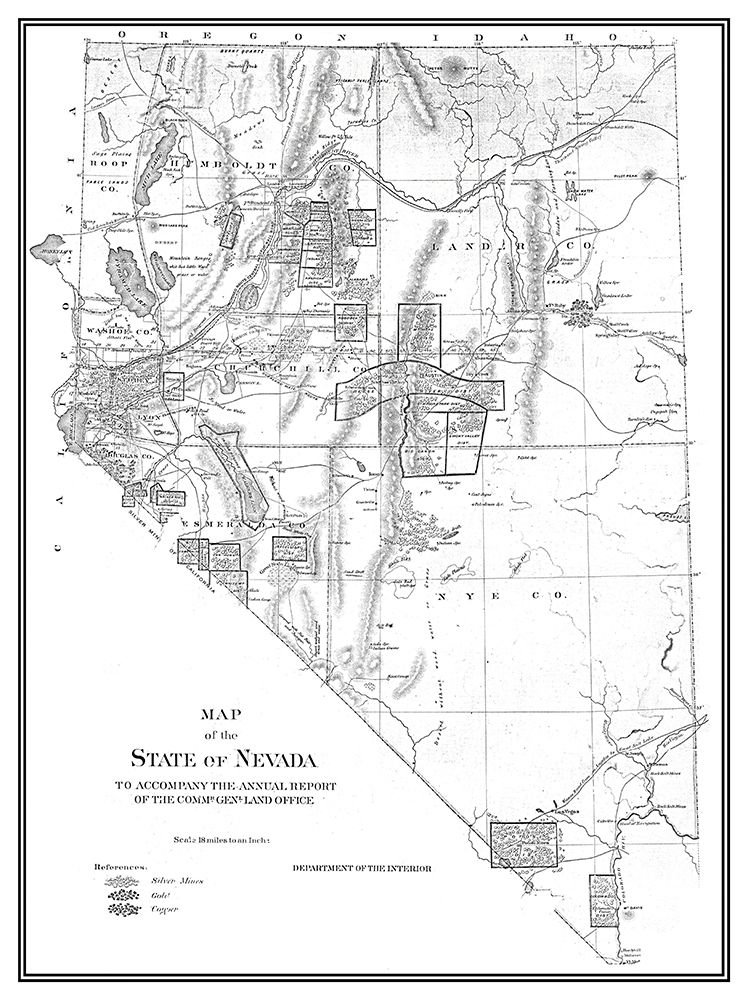 Nevada - Dept of Interior 1866 art print by DOI for $57.95 CAD