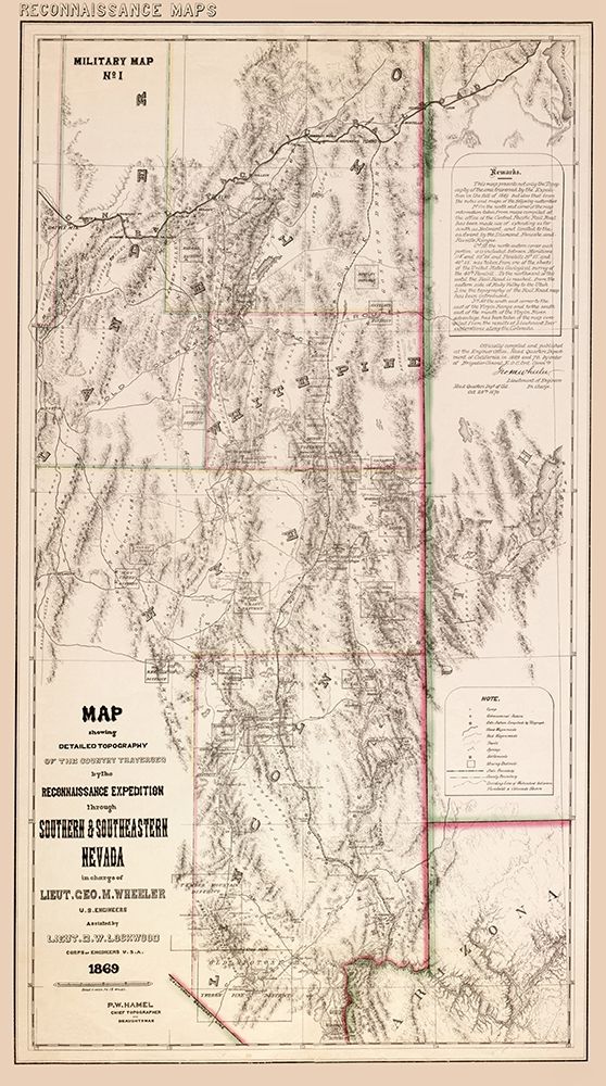 Nevada Southern Nevada - Hamel 1869 art print by Hamel for $57.95 CAD