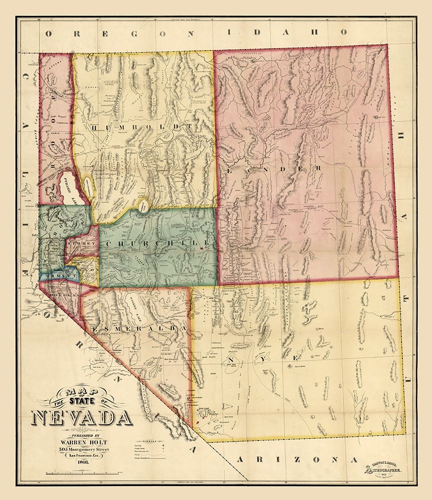 Nevada - Holt 1866  art print by Holt for $57.95 CAD
