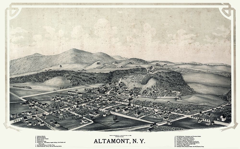 Altamont New York - Burleigh 1889  art print by Burleigh for $57.95 CAD