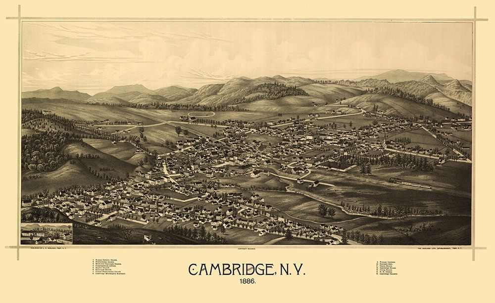 Cambridge New York - Burleigh 1886  art print by Burleigh for $57.95 CAD