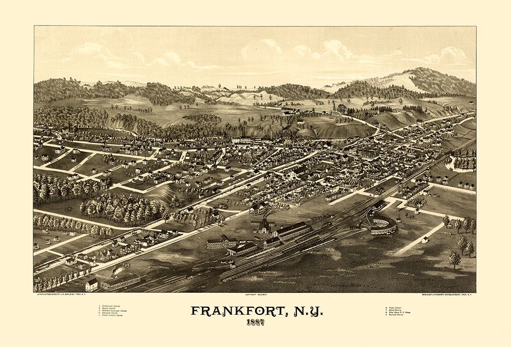 Frankfort New York - Burleigh 1887  art print by Burleigh for $57.95 CAD