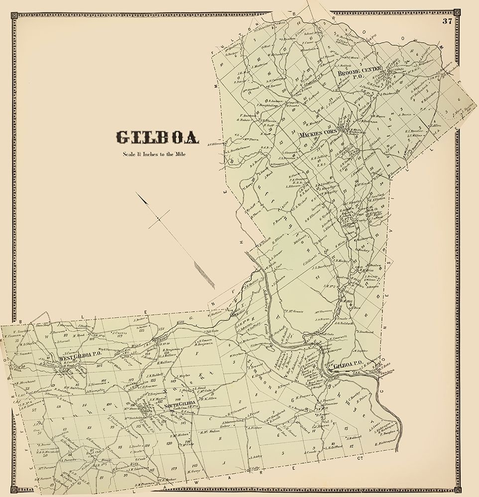 Gilboa New York Landowner - Stone 1866 art print by Stone for $63.95 CAD