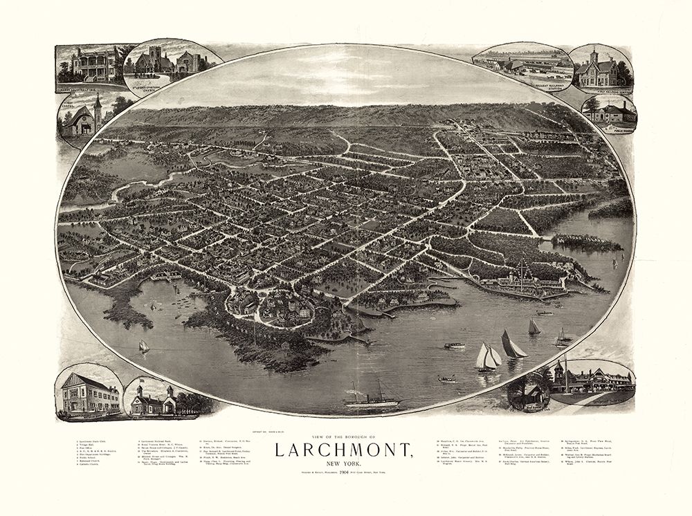 Larchmont New York - Bailey 1904  art print by Bailey for $57.95 CAD