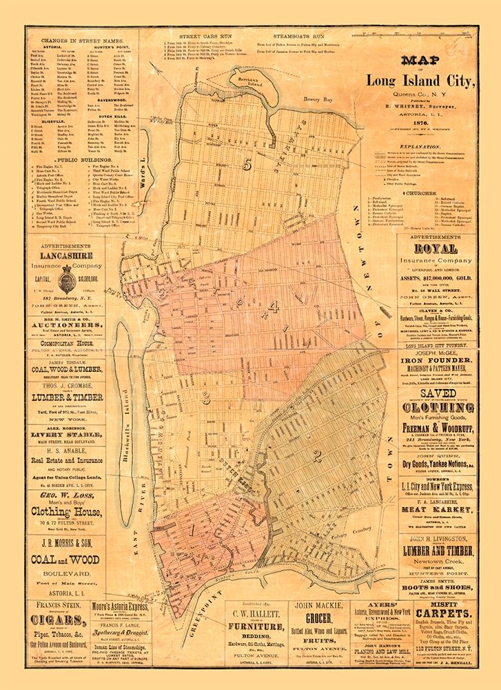 Long Island New York - Whitney 1876  art print by Whitney for $57.95 CAD