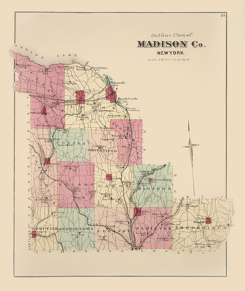 Madison New York - Whitman 1875 art print by Whitman for $57.95 CAD