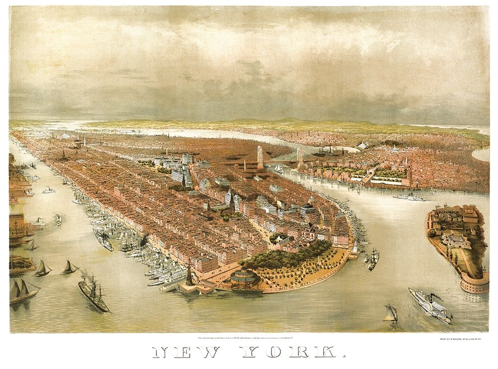 New York New York - Currier 1874 art print by Currier for $57.95 CAD