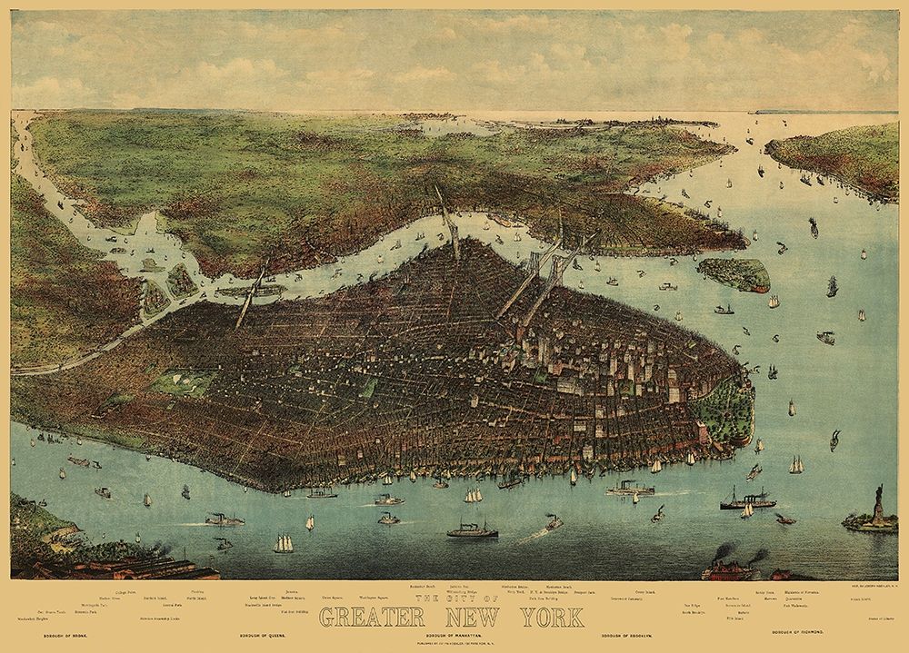 Greater New York New York - Koehler 1905 art print by Koehler for $57.95 CAD