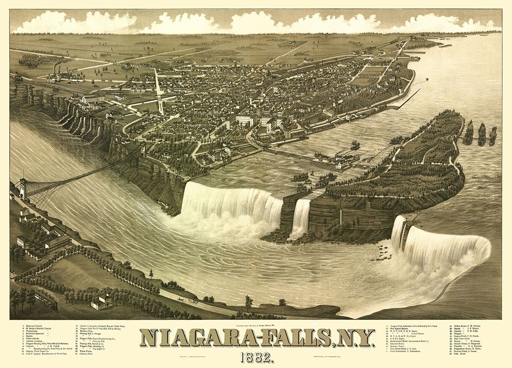 Niagara Falls New York - Stoner 1882 art print by Stoner for $57.95 CAD