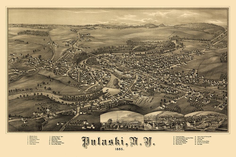 Pulaski New York - Burleigh 1885  art print by Burleigh for $57.95 CAD