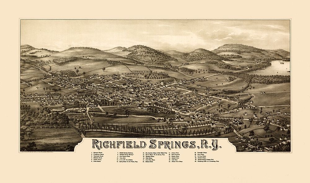 Richfield Springs New York - Burleigh 1885  art print by Burleigh for $57.95 CAD