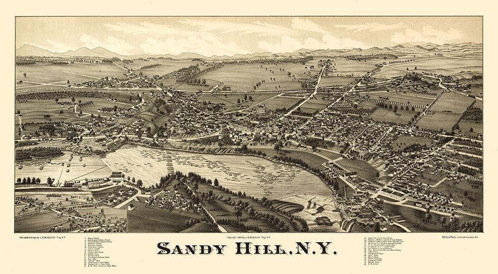 Sandy Hill New York - Burleigh 1884  art print by Burleigh for $57.95 CAD