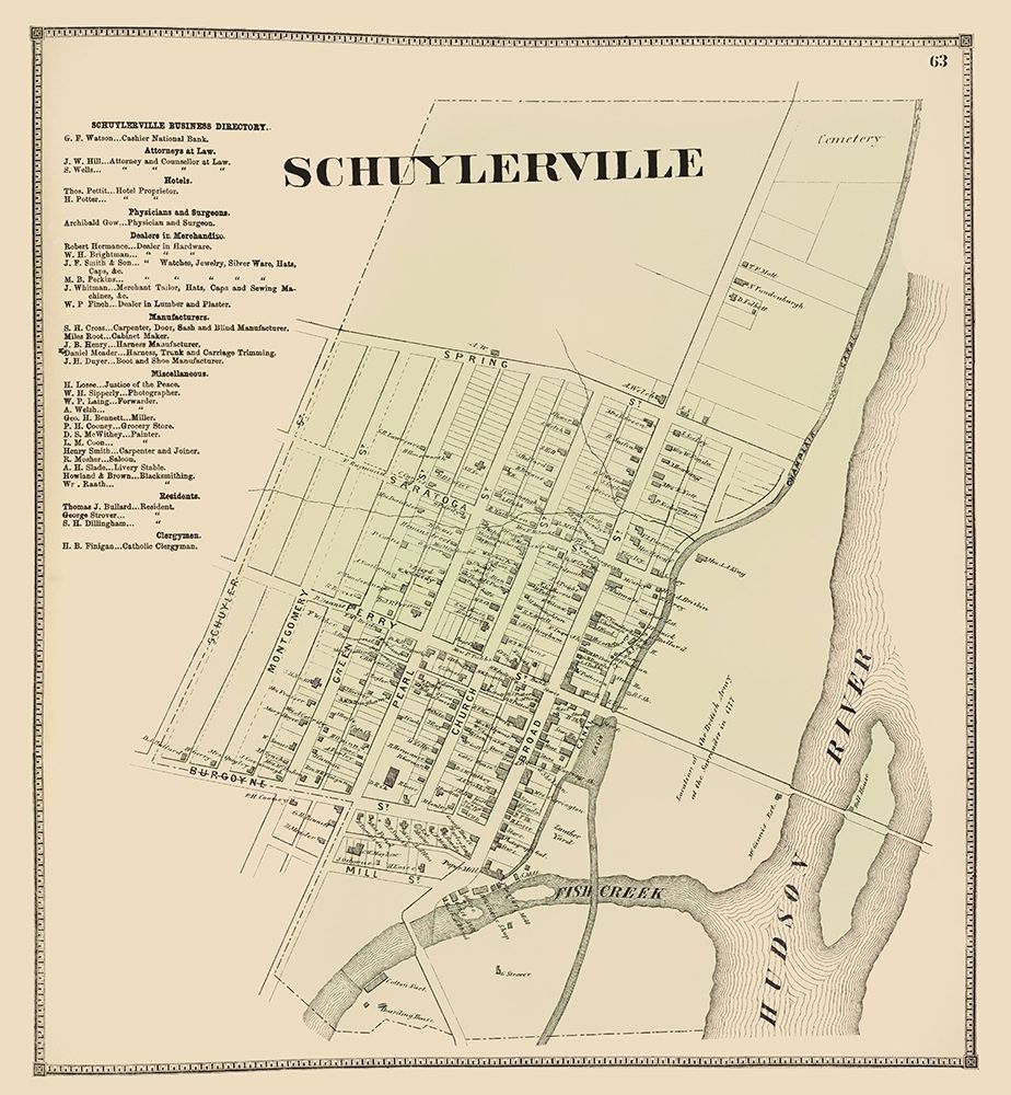 Schuylerville New York Landowner - Stone 1866 art print by Stone for $57.95 CAD