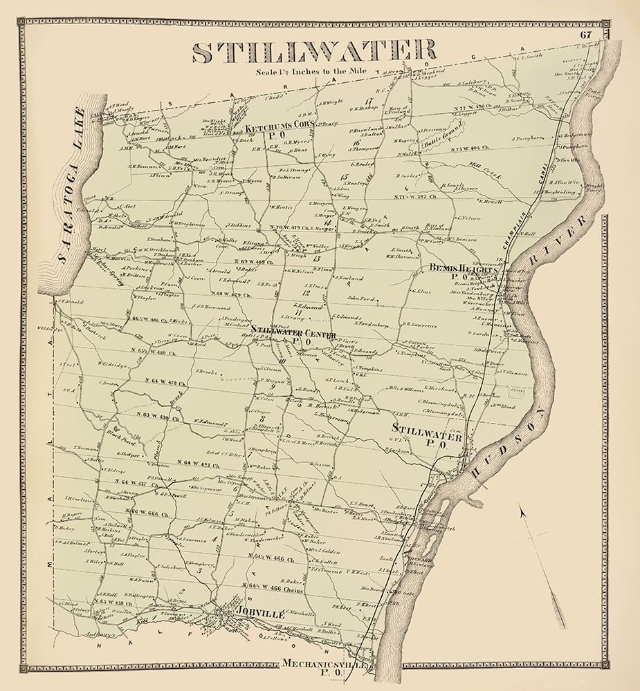 Stillwater New York Landowner - Stone 1866 art print by Stone for $57.95 CAD