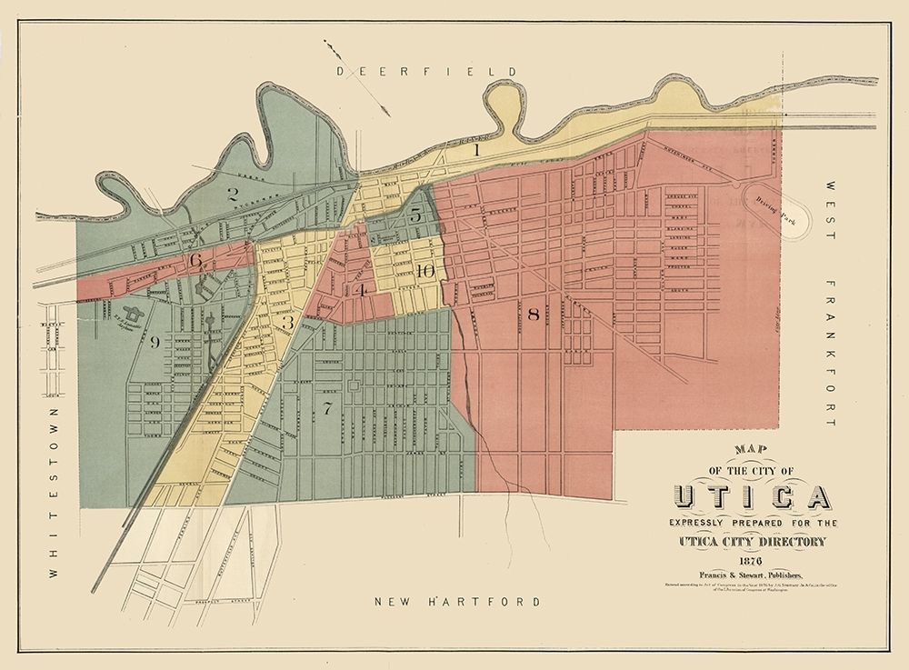 Utica New York - Francis 1876  art print by Francis for $57.95 CAD