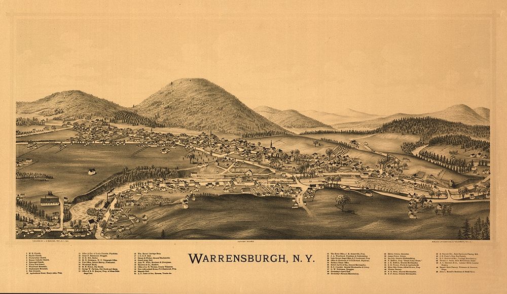 Warrensburg New York - Burleigh 1891  art print by Burleigh for $57.95 CAD
