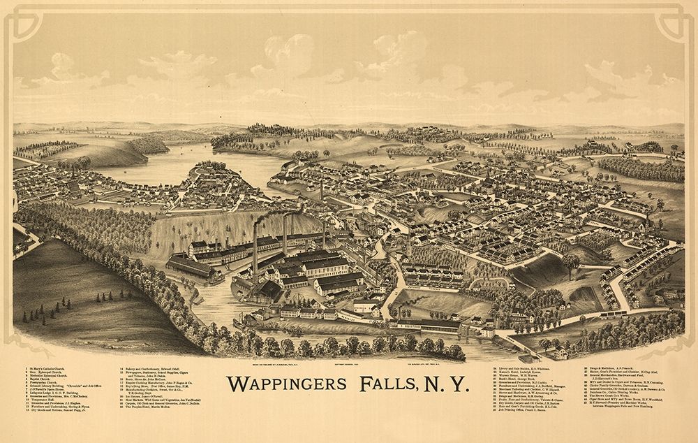 Wappingers Falls New York - Burleigh 1889  art print by Burleigh for $57.95 CAD