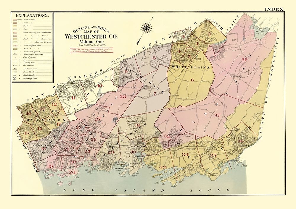 Westchester New York - Beers 1905 art print by Beers for $57.95 CAD