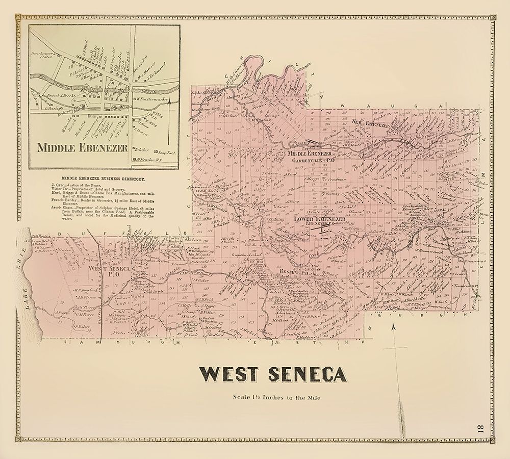 West Seneca New York Landowner - Stone 1866 art print by Stone for $57.95 CAD