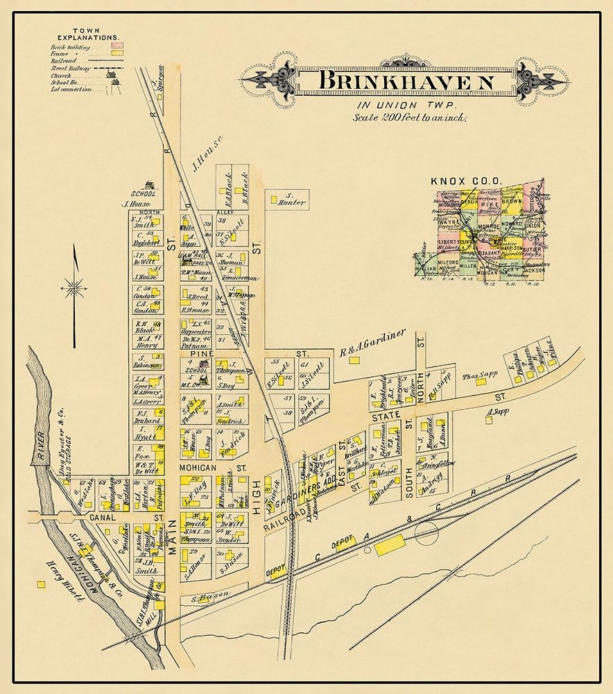 Brinkhaven Ohio Landowner - Cadwell 1896 art print by Cadwell for $57.95 CAD